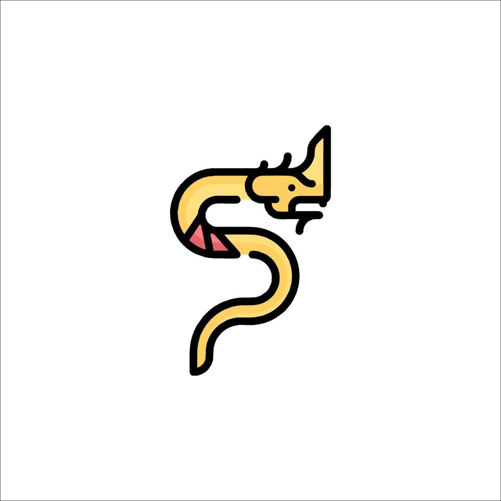 A snake logo with a snake head and tail vector