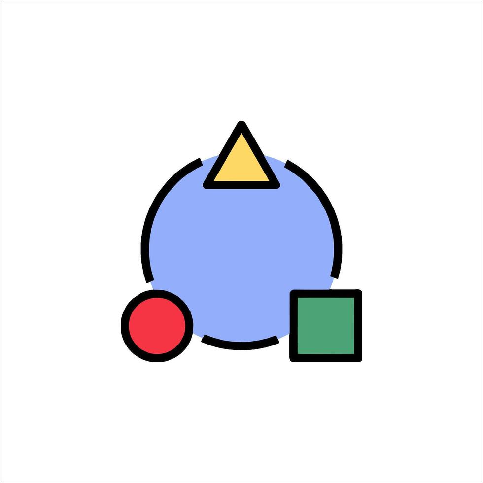 A simple icon of a triangle and a square vector