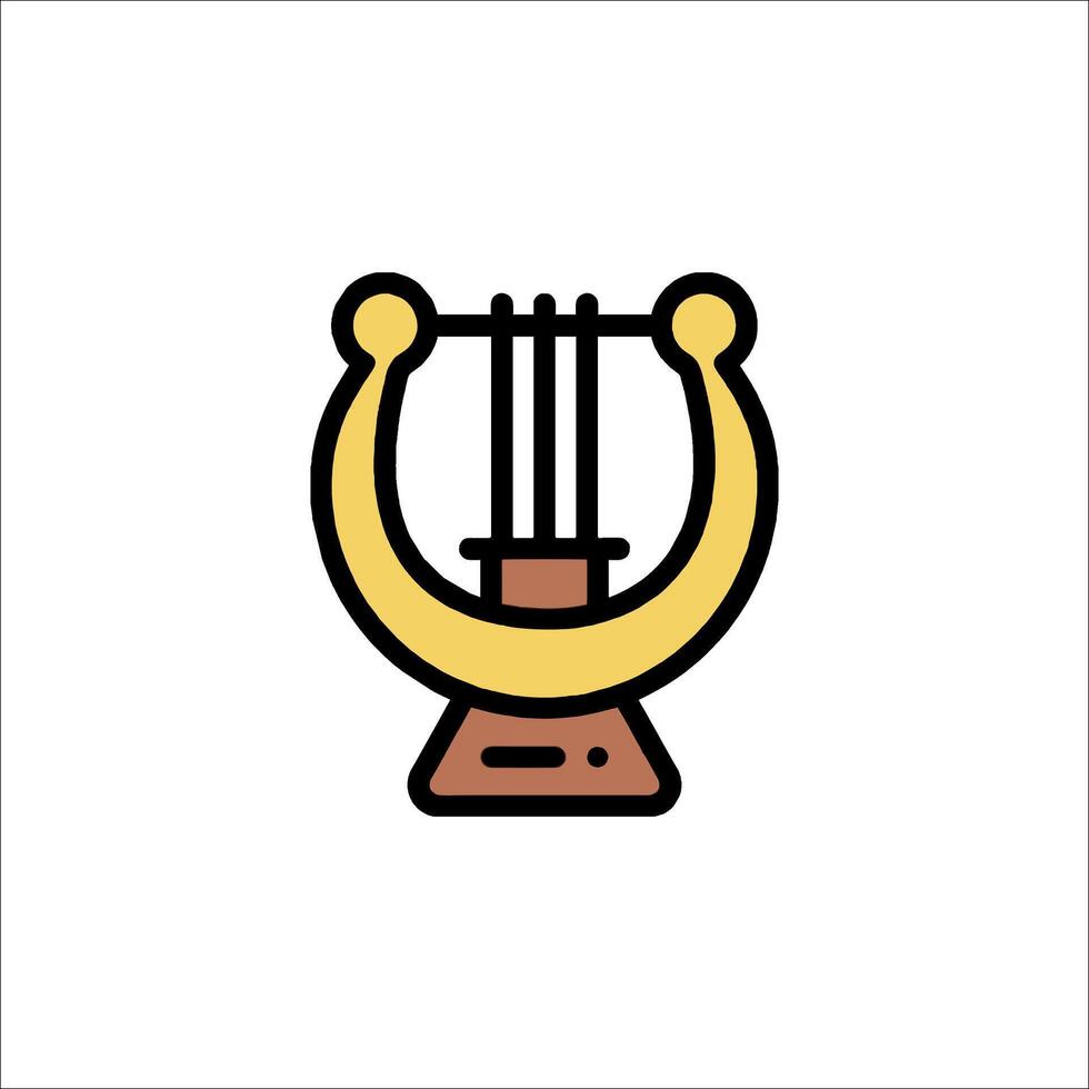Ancient greek lyre icon vector