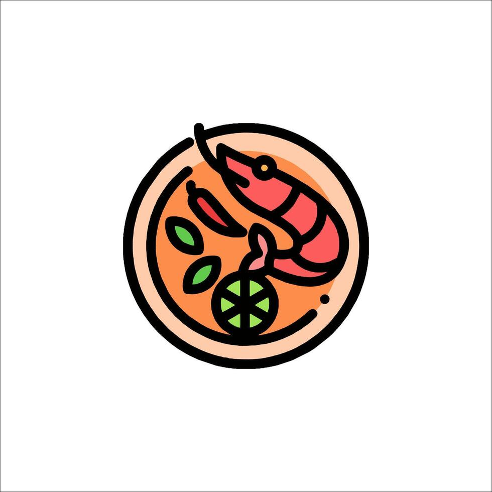 A shrimp and lime logo design vector