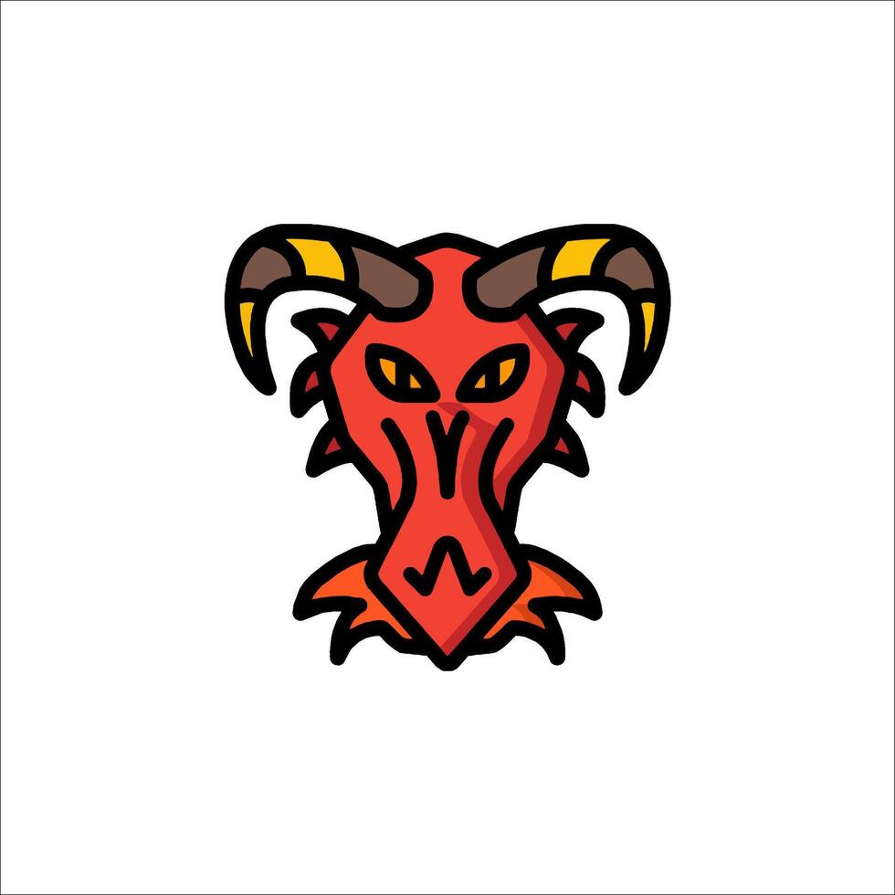 A red dragon head with horns on it vector