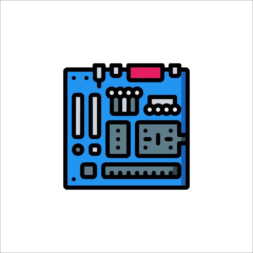 A circuit board icon on a white background vector