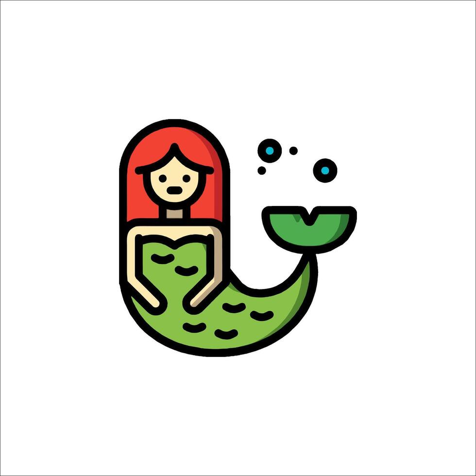 Mermaid icon illustration vector