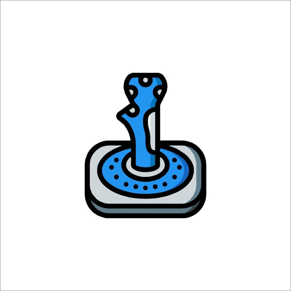 A blue joystick icon on a white background vector