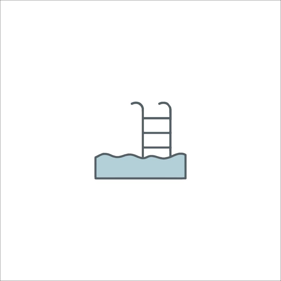 A ladder in the water icon vector