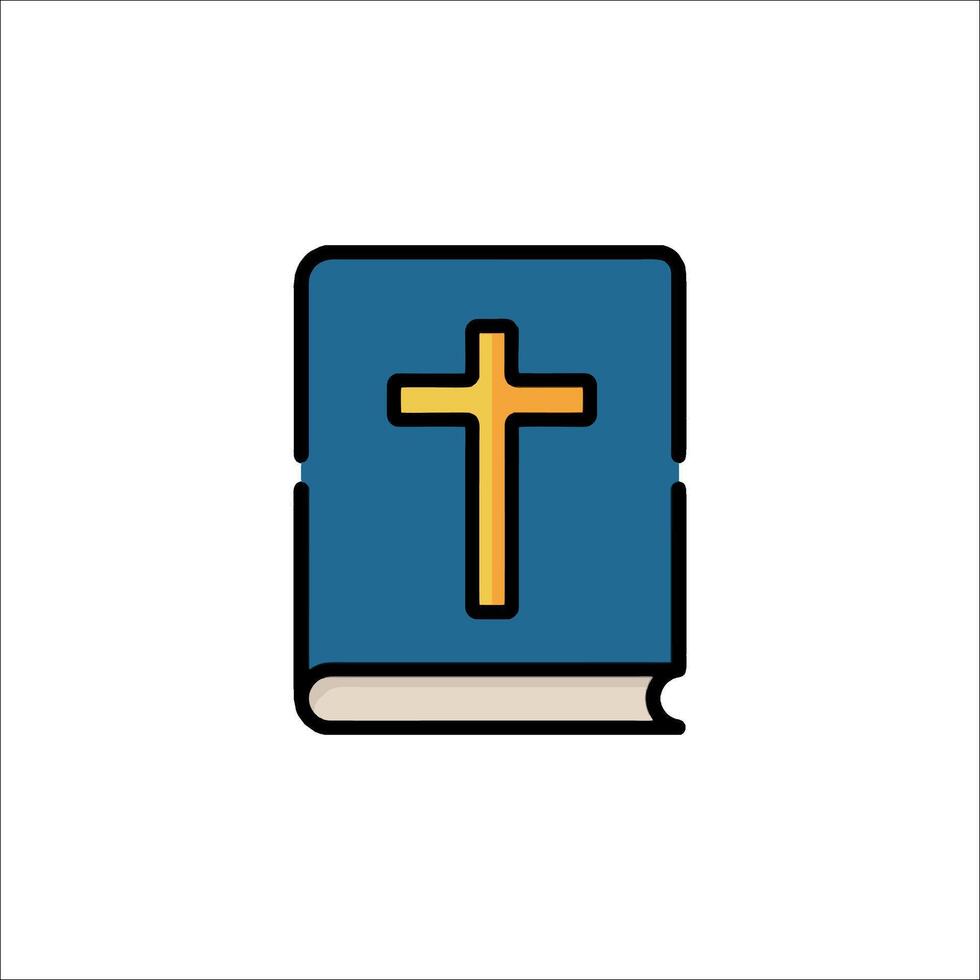 A bible with a cross on it vector