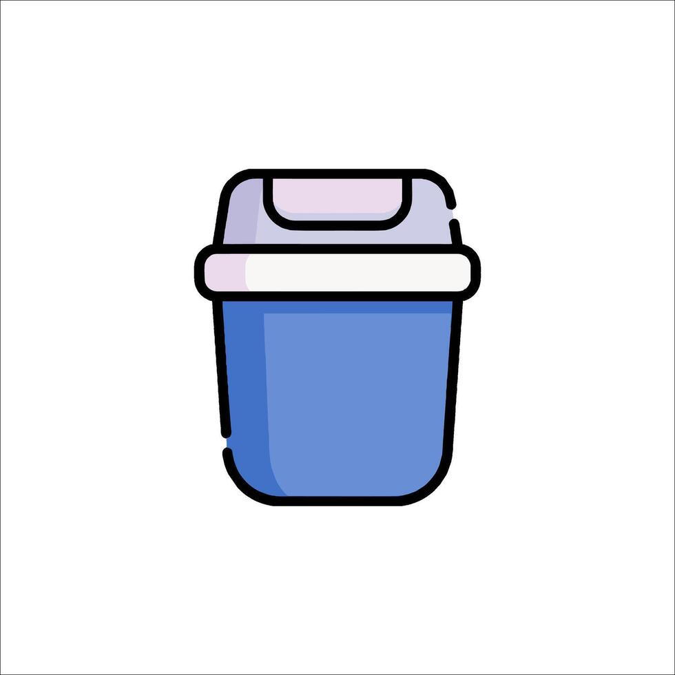 A blue trash can icon on a white background vector