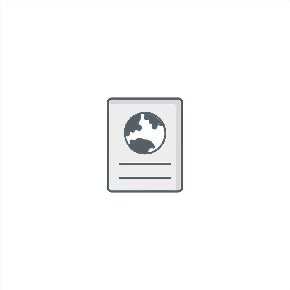A document with a globe on it vector