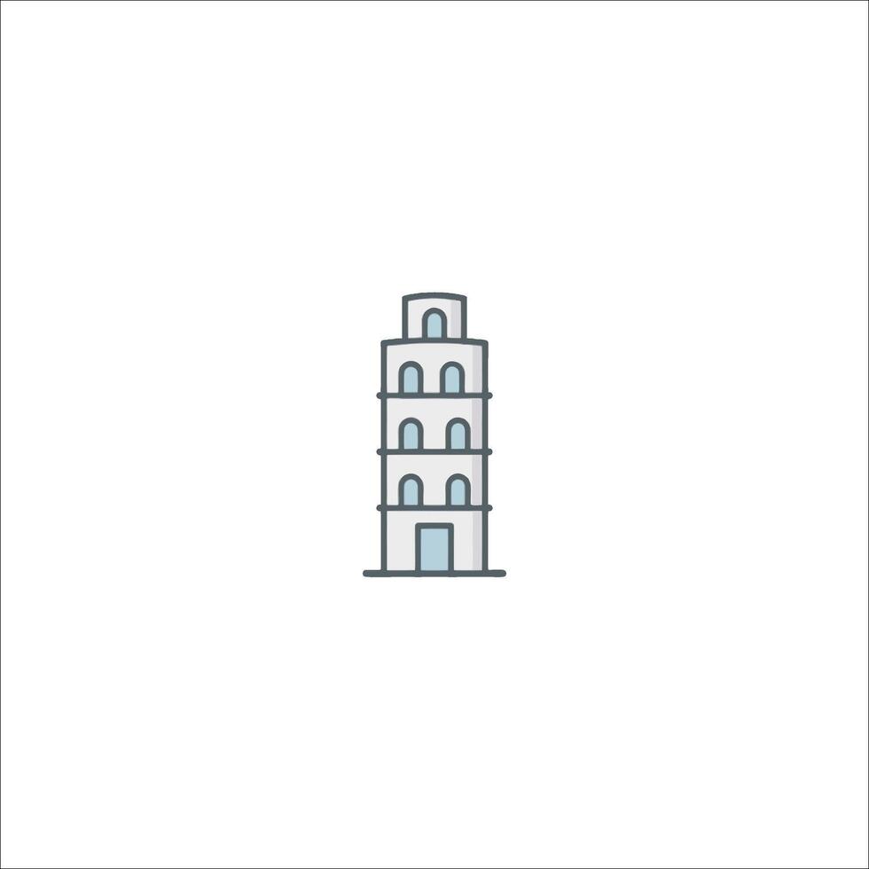 An icon of a building with a clock on top vector