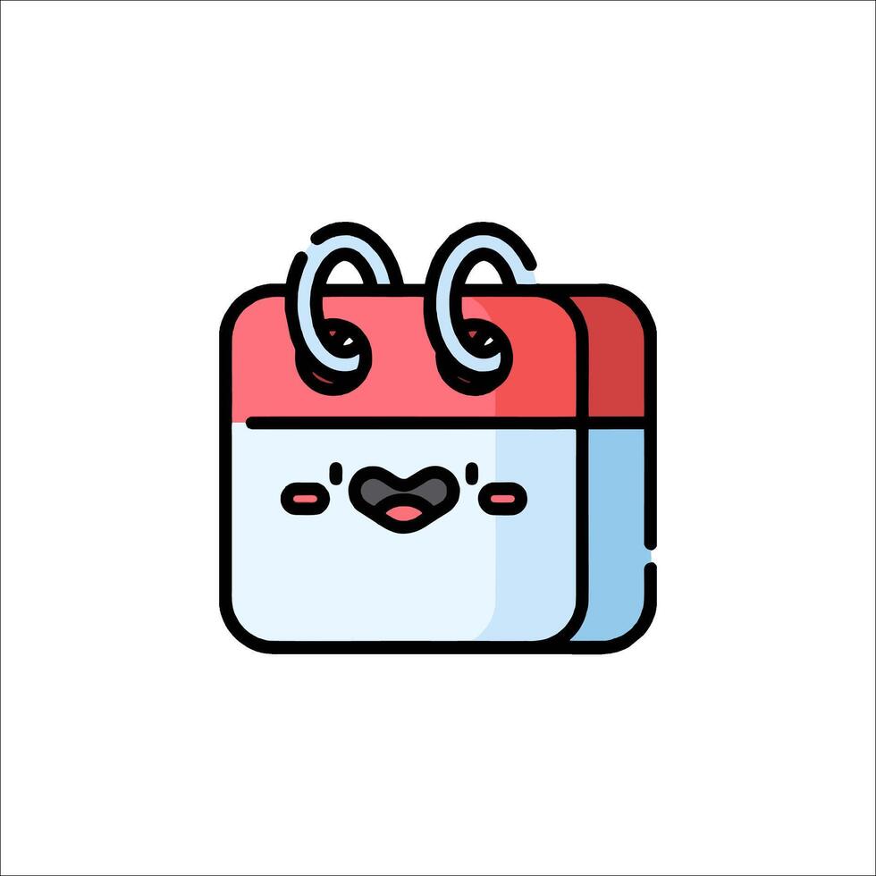 a calendar icon with a face and a heart vector