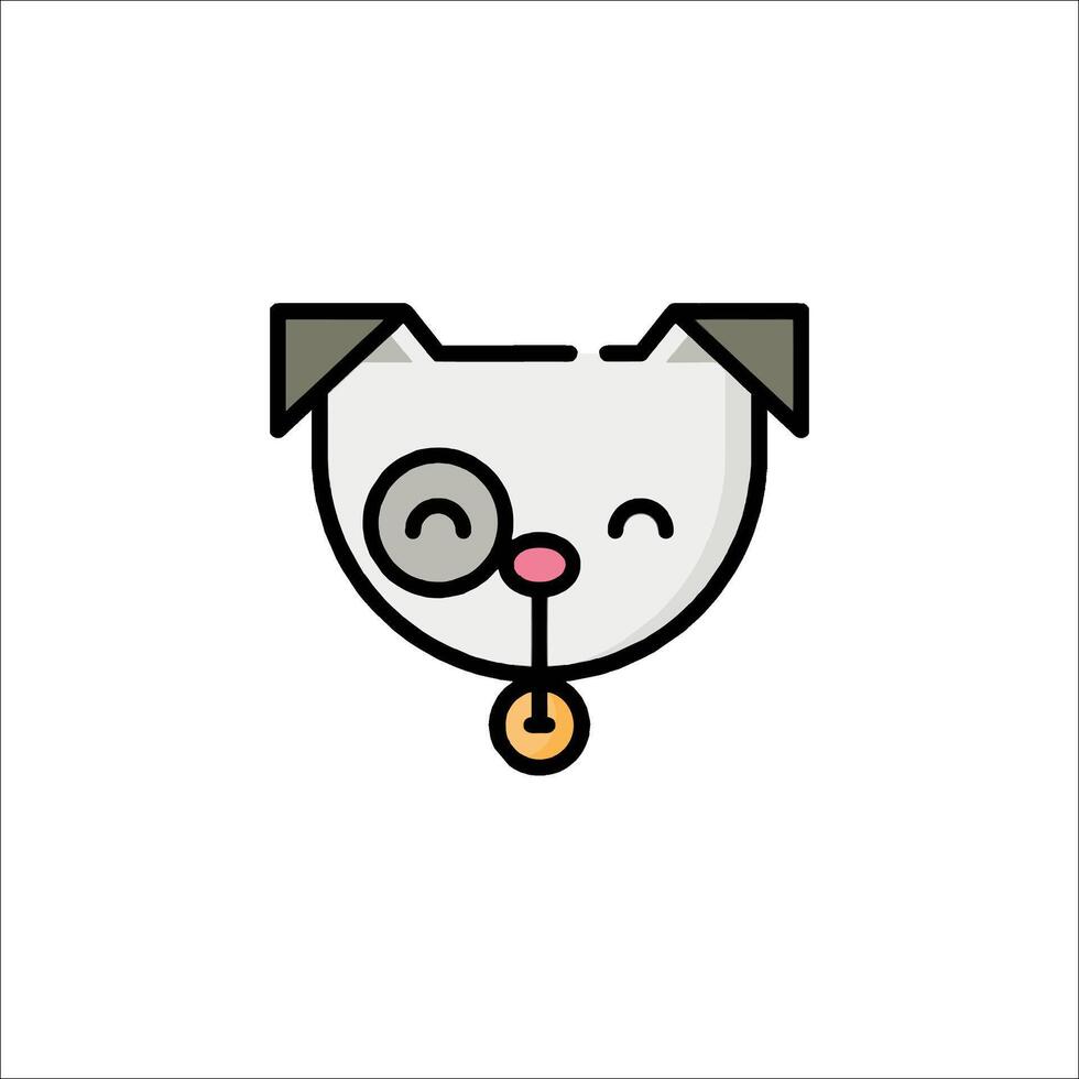 A dog with a collar and a bell on its neck vector