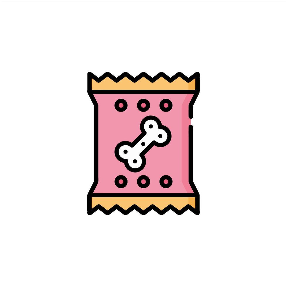 Dog bone icon in a pink bag vector