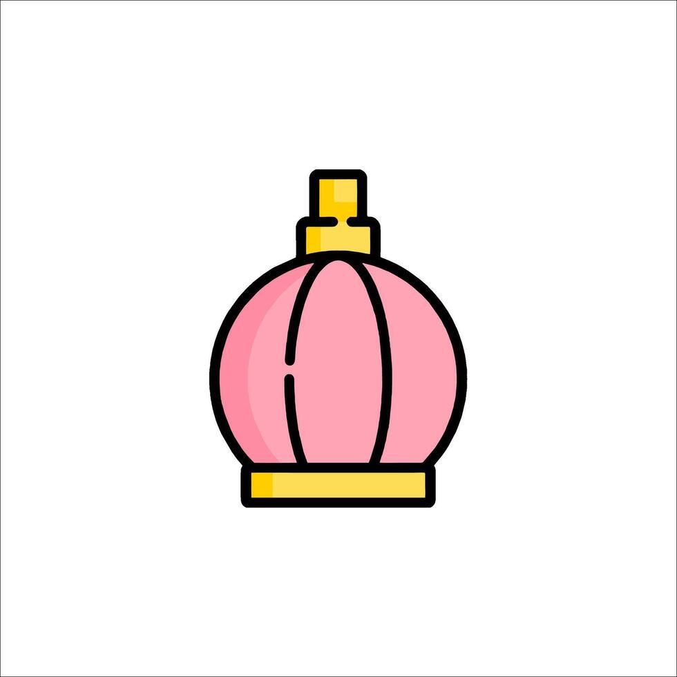 A pink perfume bottle icon on a white background vector