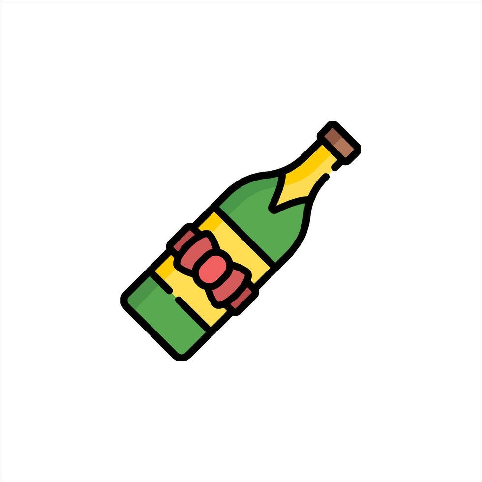 A bottle of wine icon on a white background vector