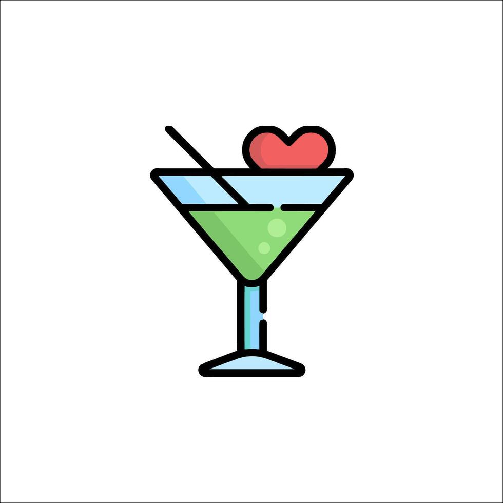 A martini with a heart in the glass vector