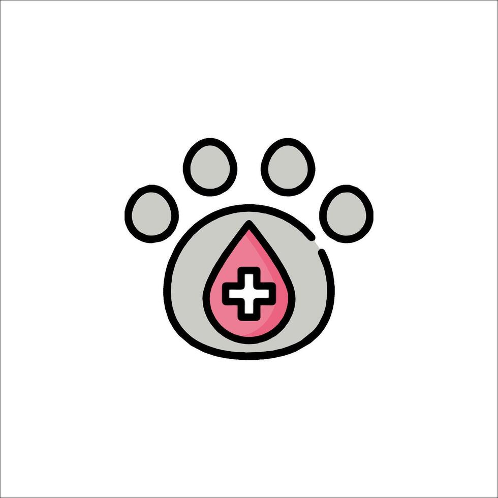 A dog paw with a cross on it vector