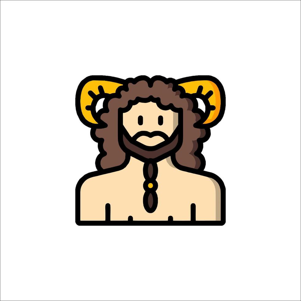 A man with horns on his head vector