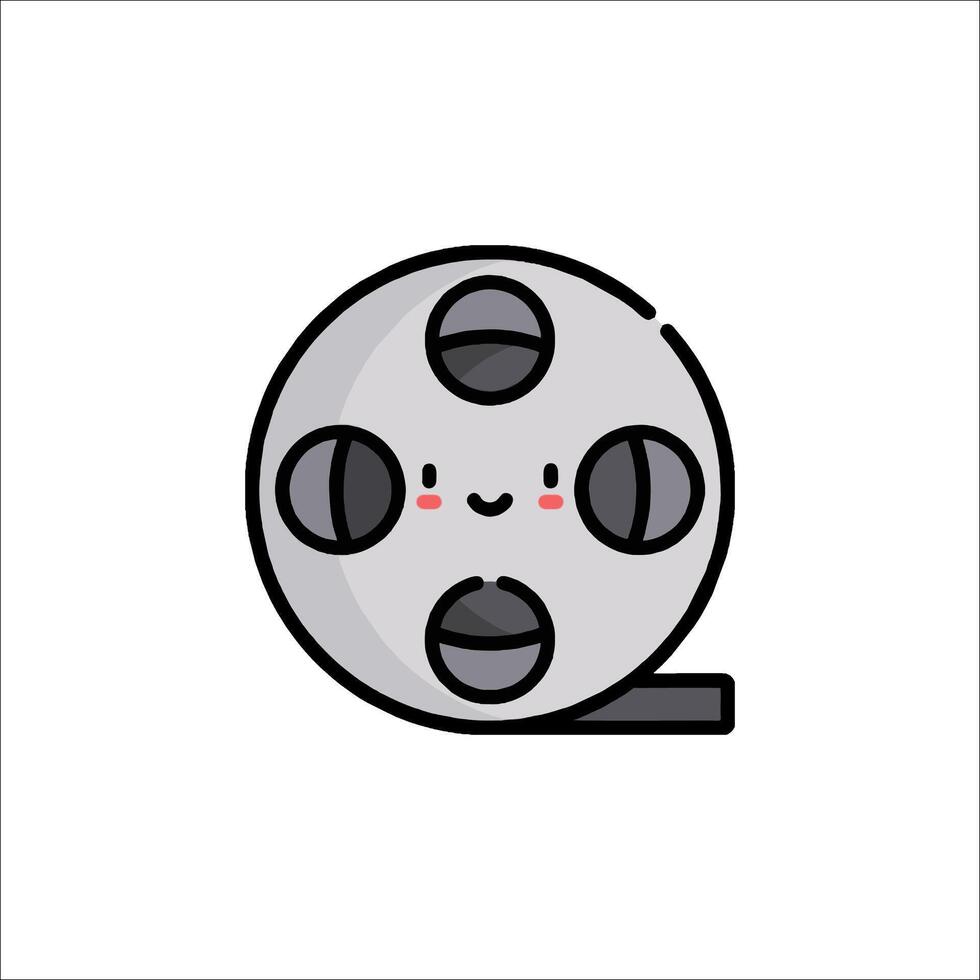 A film reel with a smiley face on it vector