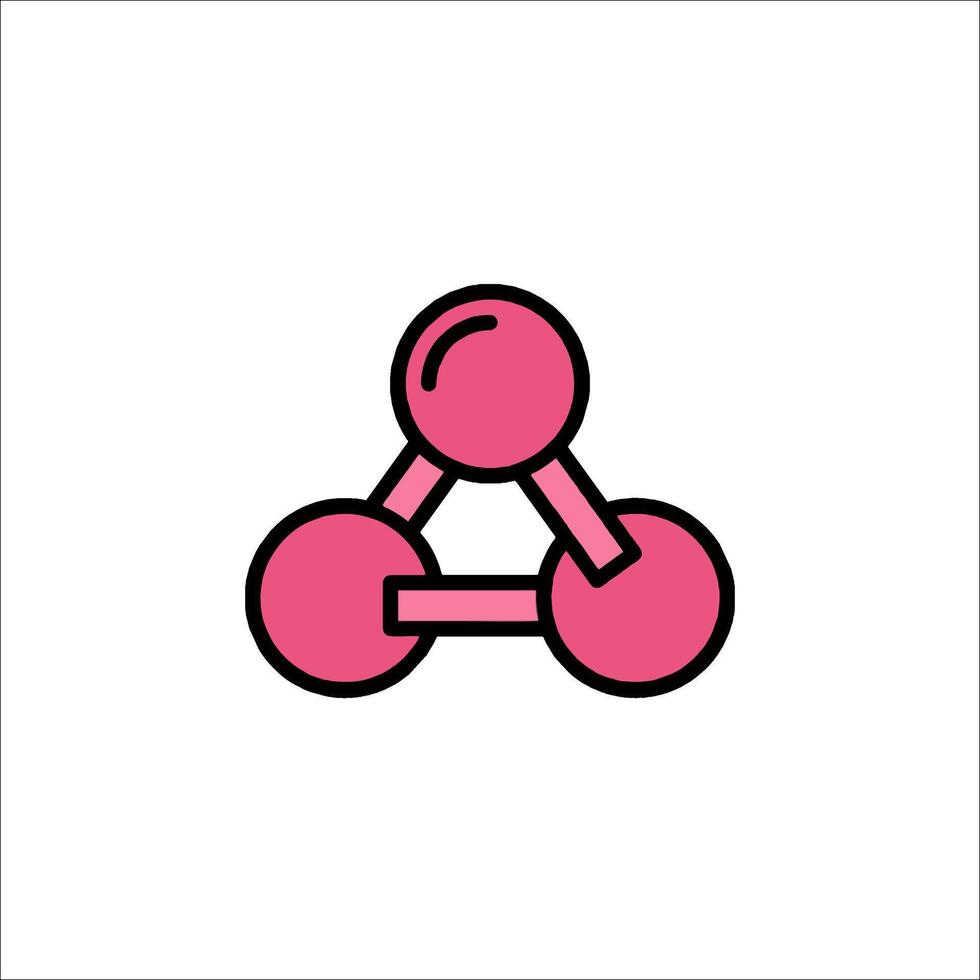 A pink and black icon of two spheres vector