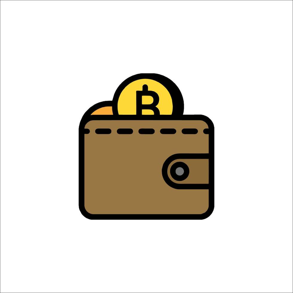 Bitcoin wallet icon illustration vector