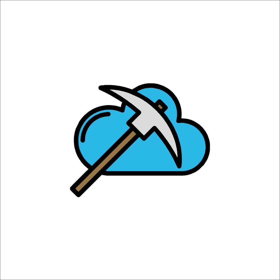 A cloud with a hammer on top of it vector