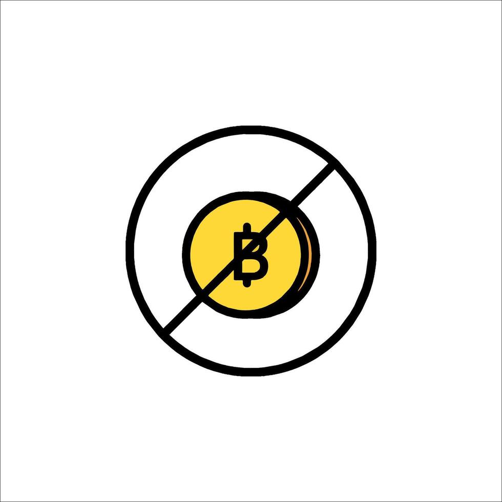 No bitcoin sign illustration vector