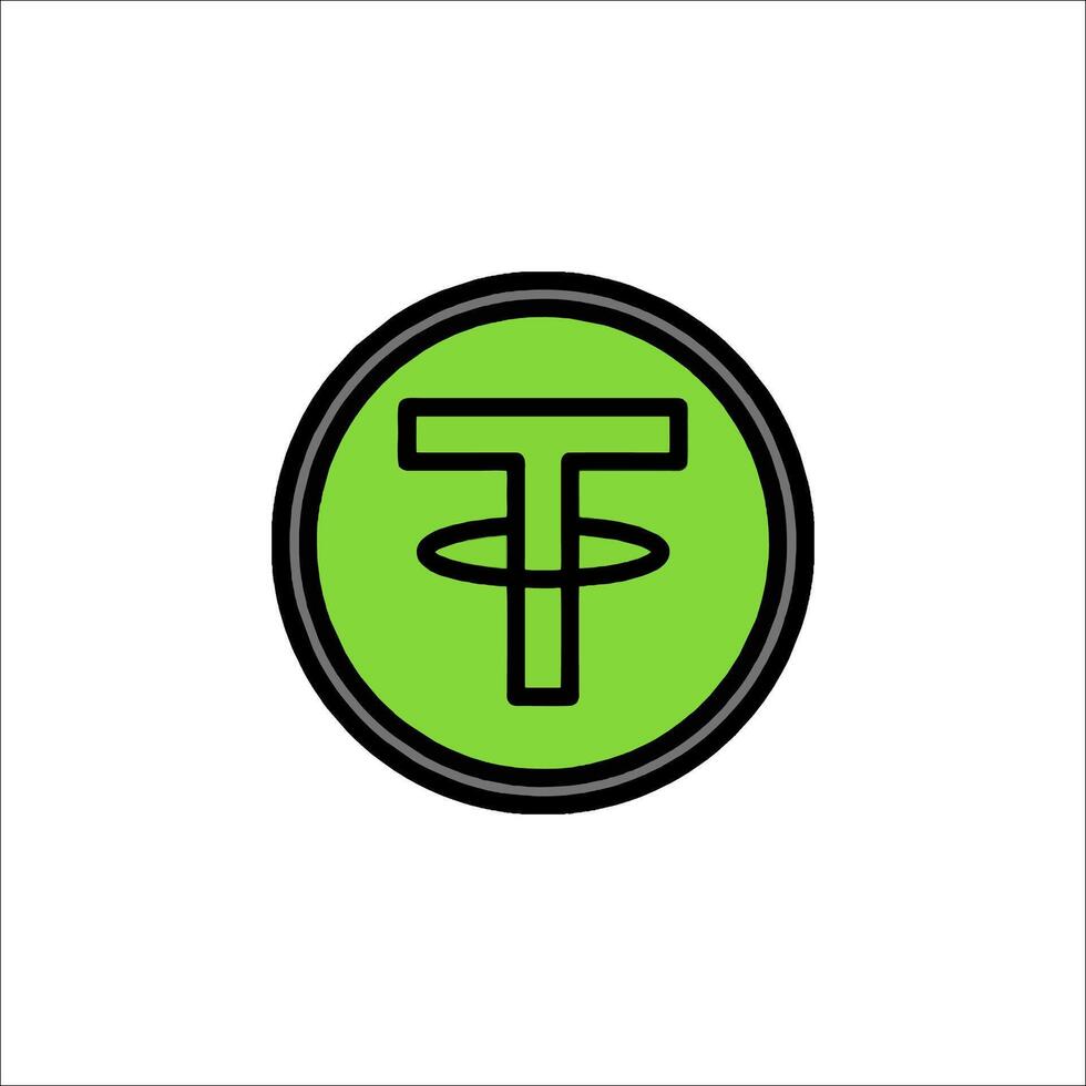 A green and black logo with the letter t vector