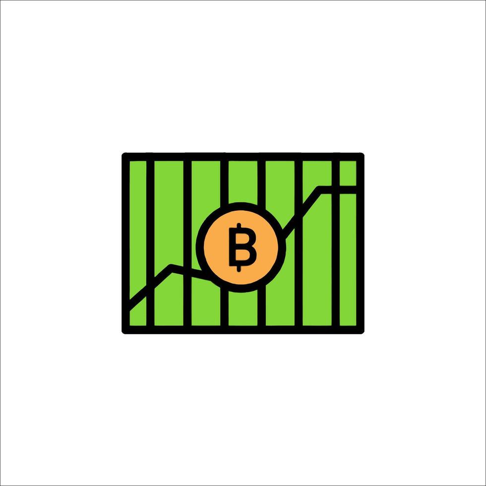 Bitcoin graph icon on a white background vector
