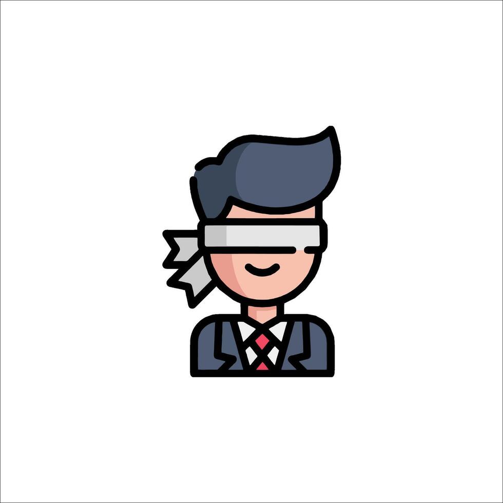 A man wearing a blindfold on his head vector