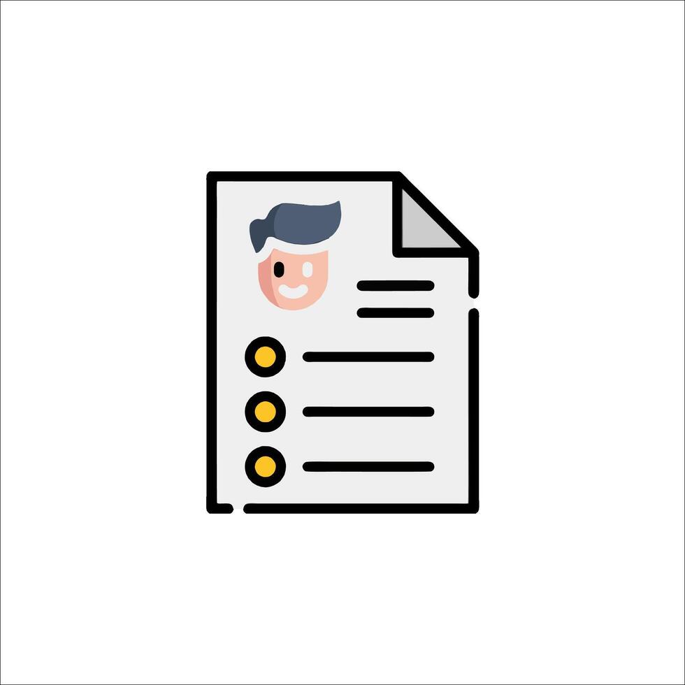 A person's face is on a paper with a check mark vector