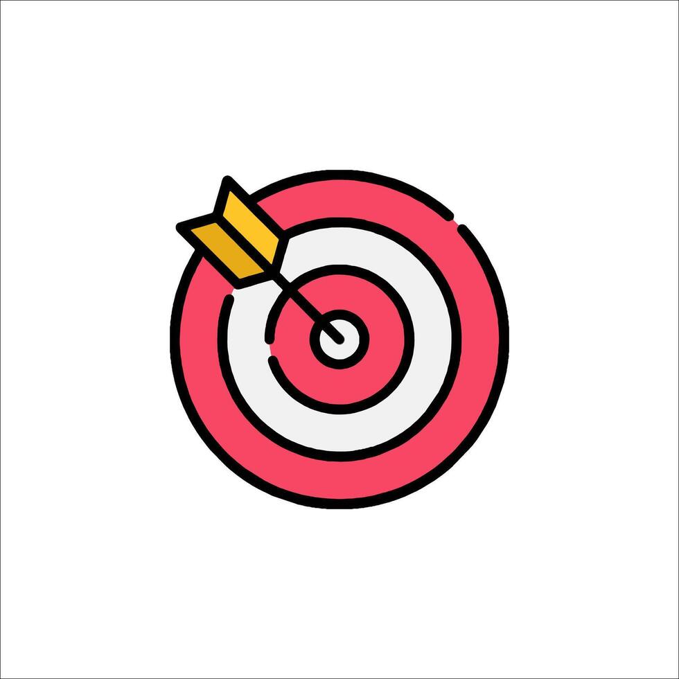 A red and pink target with an arrow in it vector