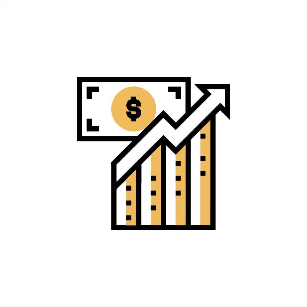 A dollar sign going up an arrow icon vector
