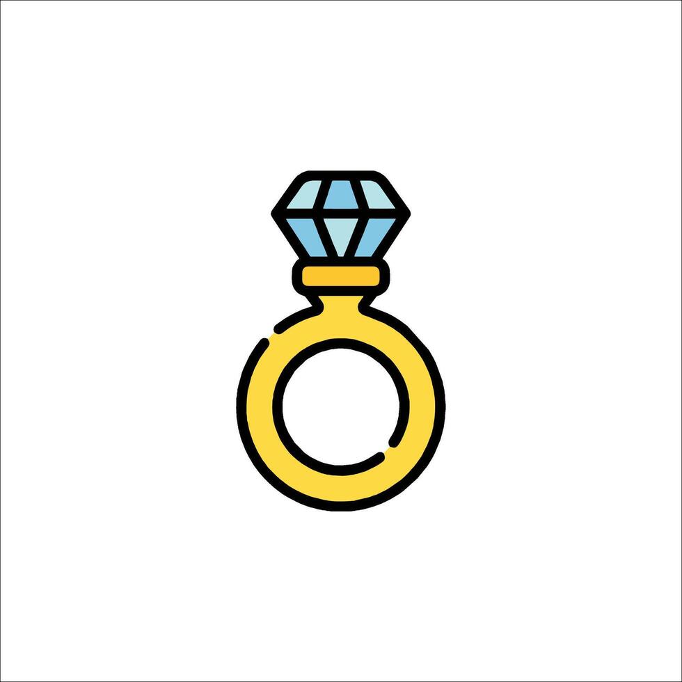 An illustration of a diamond ring vector