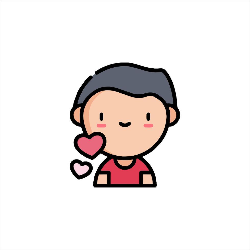 A cartoon man with a heart in his hand vector