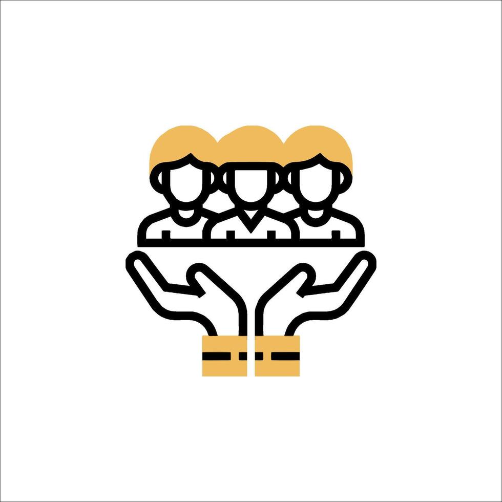 People holding hands icon illustration vector