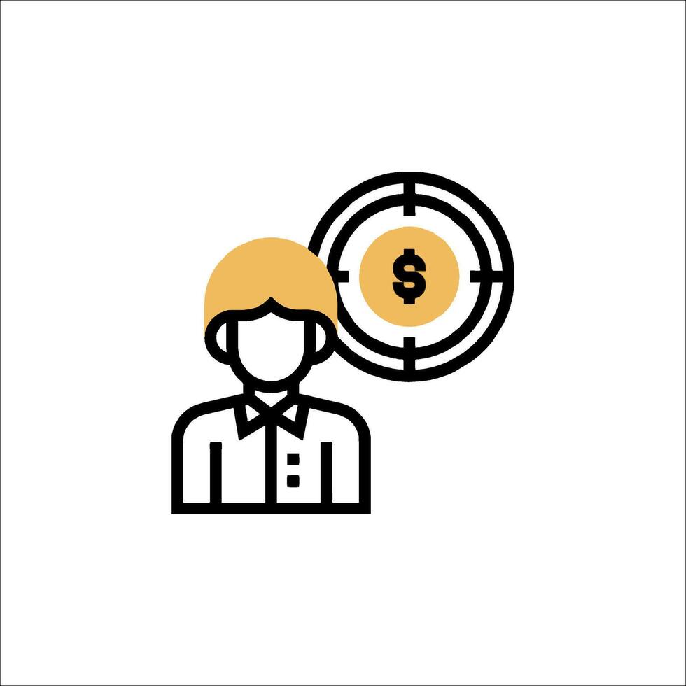 A man with a dollar sign on his head vector