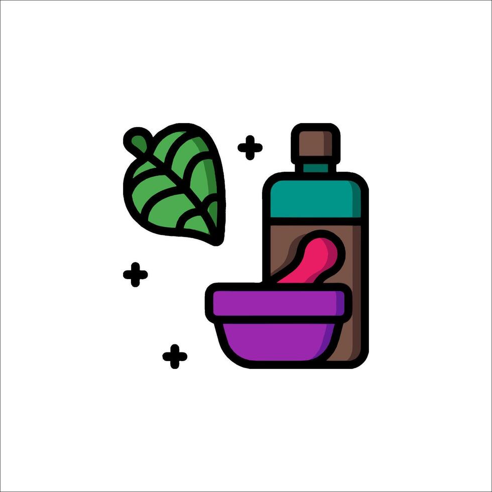 A bottle of shampoo and a bowl of shampoo vector