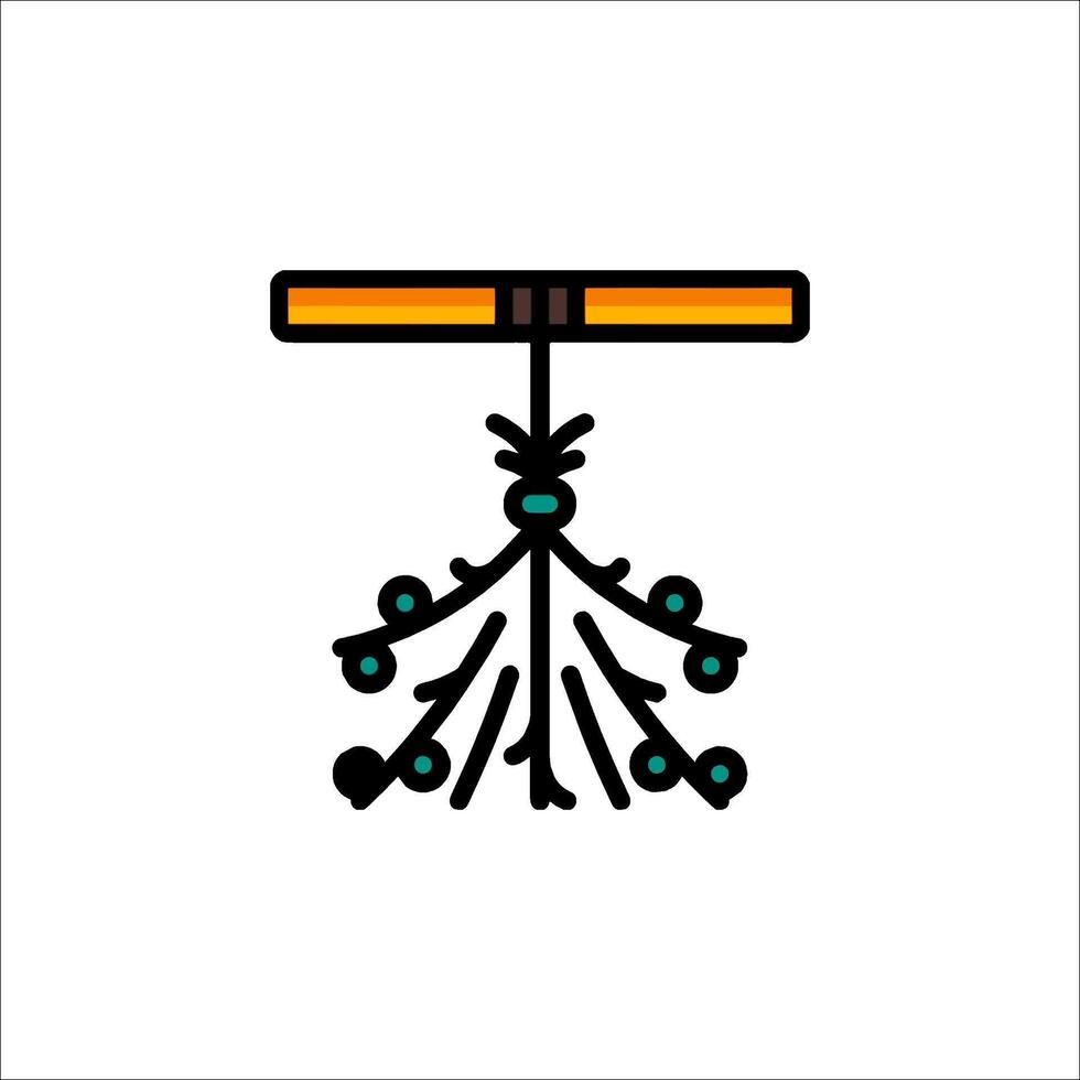 A chandelier with a branch and a light bulb vector