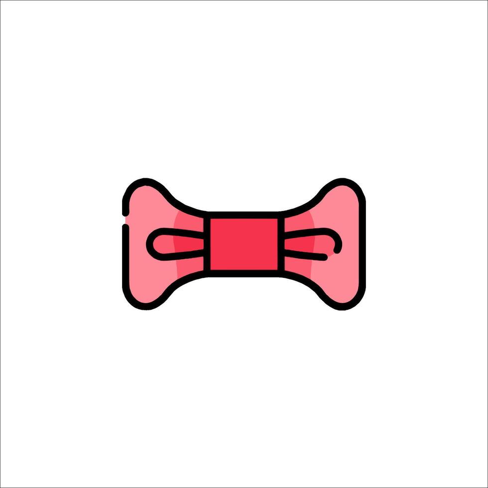 A red bow tie icon on a white background vector