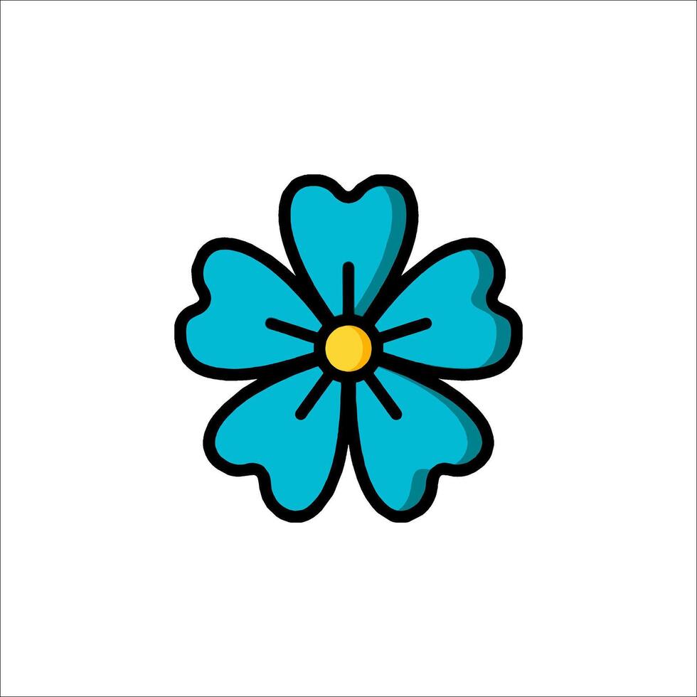A blue flower with yellow center on a white background vector