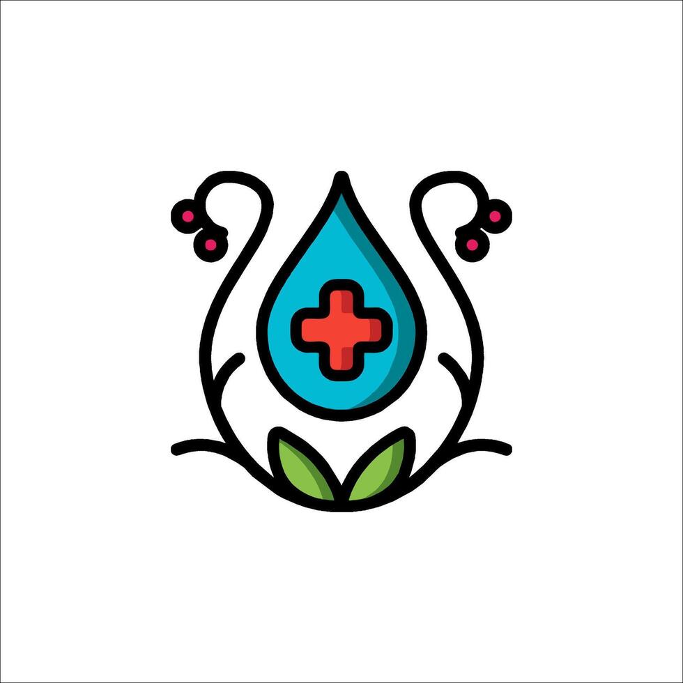 A logo for a medical clinic with a drop of water and a cross vector