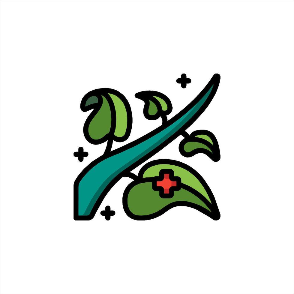 A green leaf with a cross on it vector