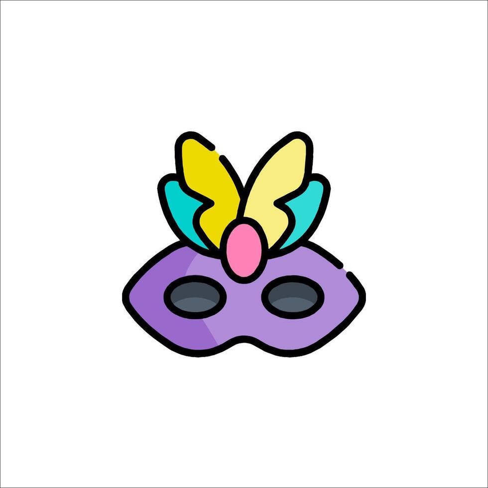 A cartoon mask with a butterfly on it vector