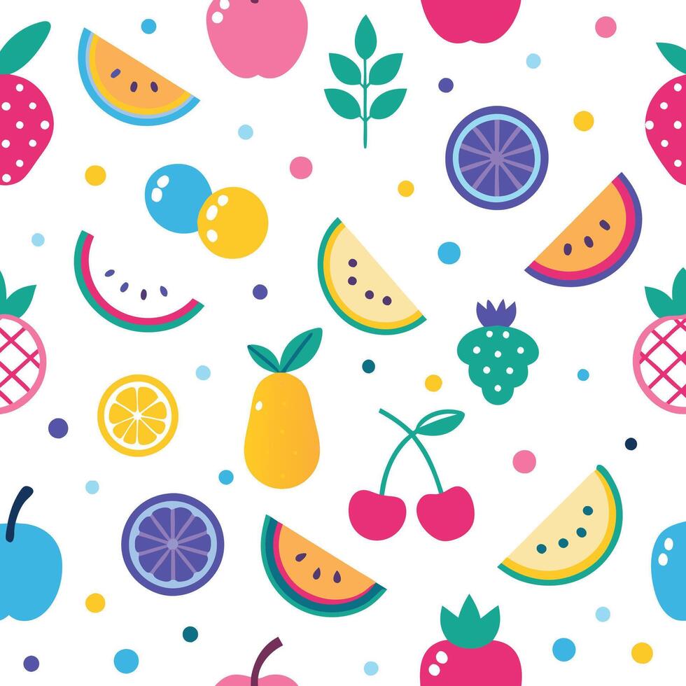 seamless fruit background illustration vector