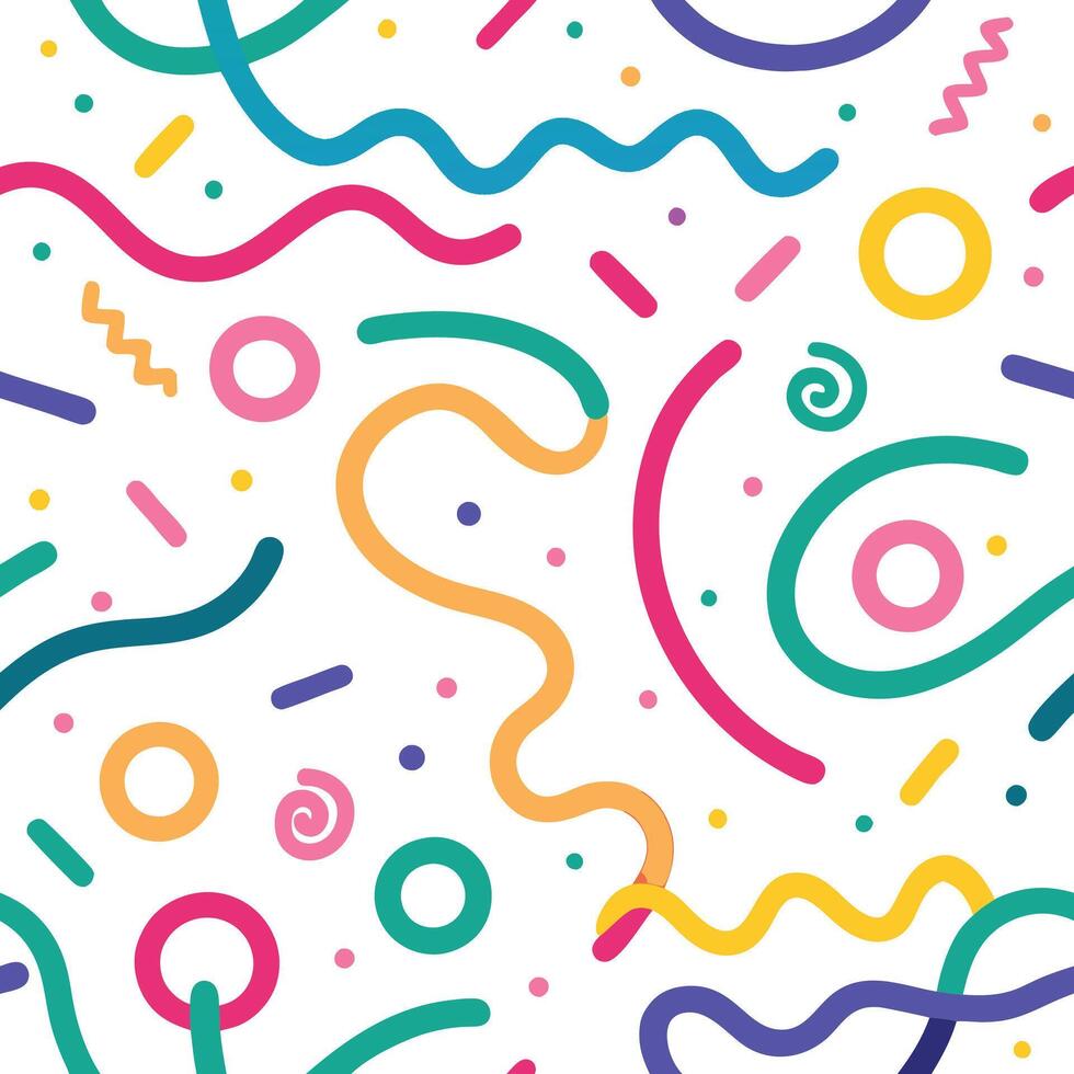 seamless pattern with colorful shapes and lines vector