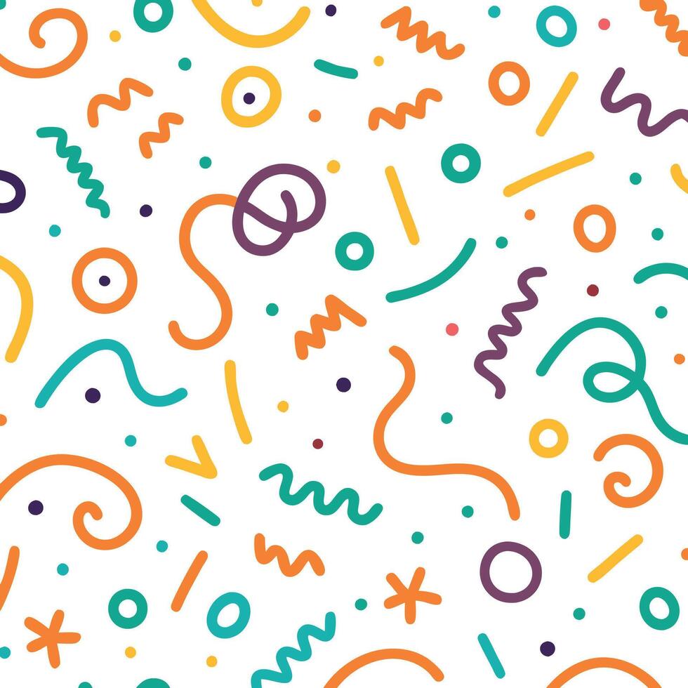 a colorful pattern with various shapes and lines vector