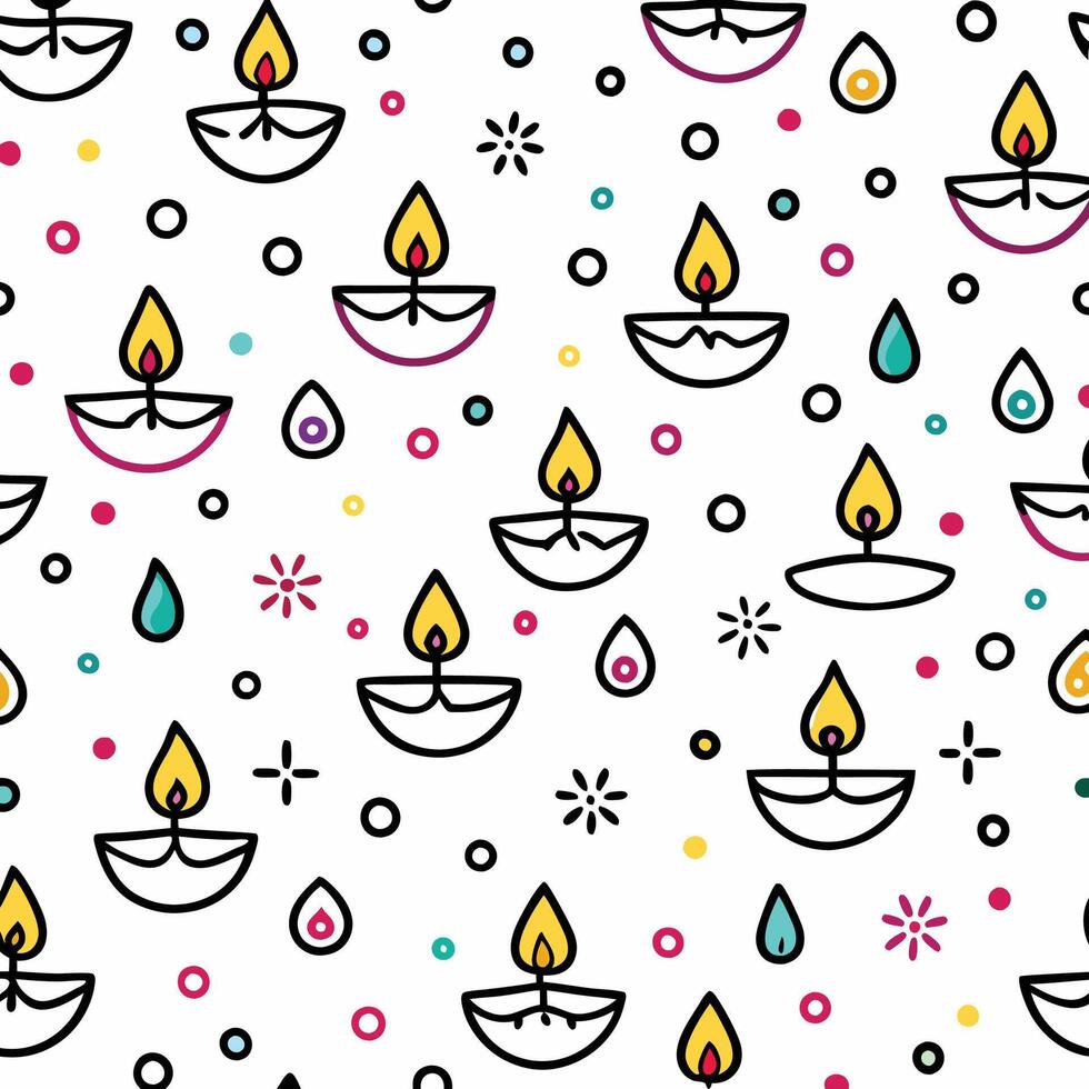 a pattern with candles and drops on a white background vector