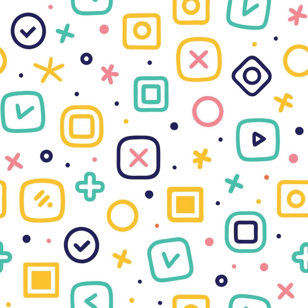 a colorful pattern with squares and crosses vector