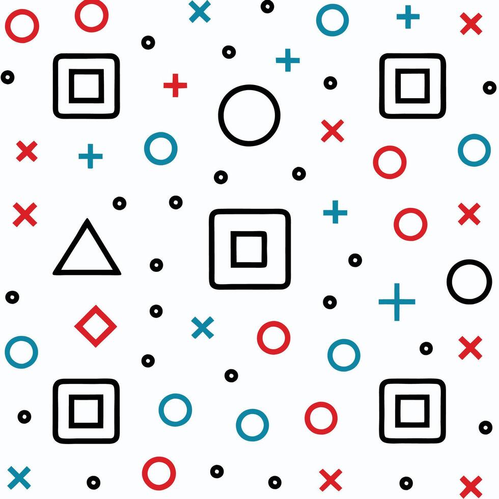 a pattern with squares and circles on a white background vector