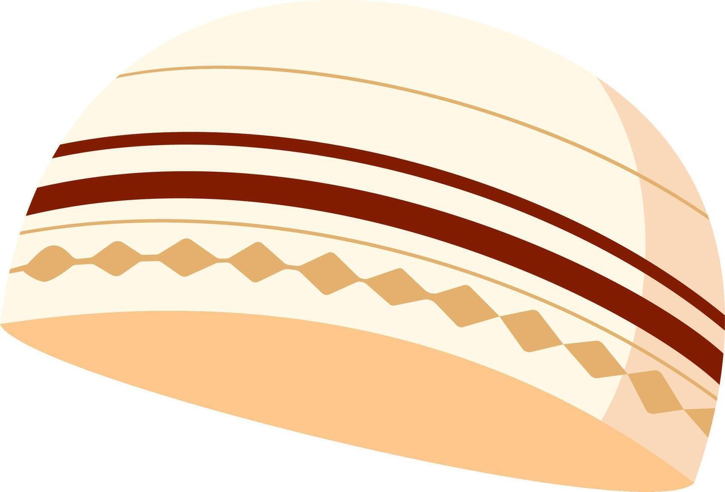 A hat with brown and white stripes vector